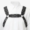 Jimmy Choo Noir Kei Ninomiya All Stars Harness Black Smooth Calf Leather Harness with  Metal Multi Star Embellishment