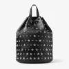 Jimmy Choo Noir Kei Ninomiya Backpack  Black Nappa Leather Backpack with Metal Multi Star Embellishment