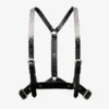 Jimmy Choo Noir Kei Ninomiya Crystals Harness Black Shiny Leather Harness with Crystal Hotfix Embellishment