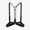 Jimmy Choo Noir Kei Ninomiya Crystals Harness Black Shiny Leather Harness with Crystal Hotfix Embellishment