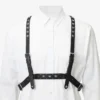 Jimmy Choo Noir Kei Ninomiya Single Star Harness Black Smooth Calf Leather Harness with Metal Multi Star Embellishment