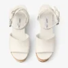 Jori 100 Latte Shiny Calf Leather and Shiny Cork Wedges