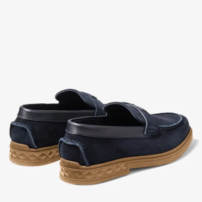Josh Driver Navy Reverse Suede Driver Shoes