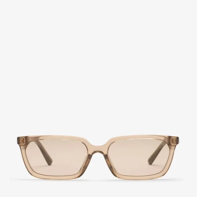Josi Transparent Tan Rectangular Sunglasses