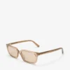 Josi Transparent Tan Rectangular Sunglasses