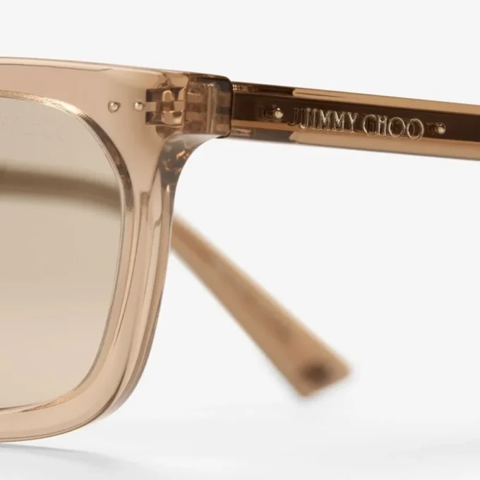 Josi Transparent Tan Rectangular Sunglasses