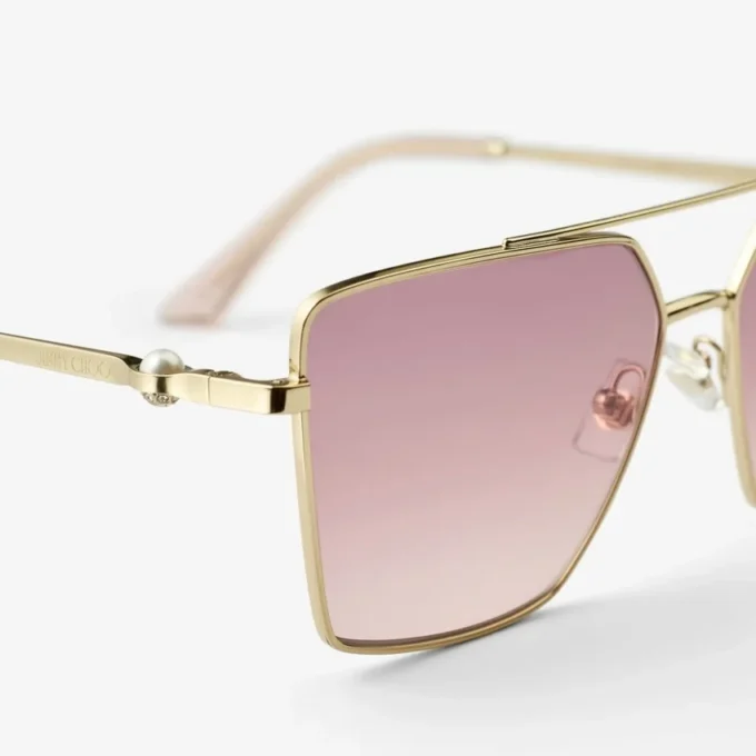 Joss Pale Gold Square Sunglasses