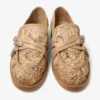 Kalia Loafer Natural Flower Woven Raffia and Calf Leather Loafers