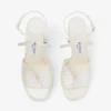 Karli Platform 125 Ivory Satin Crystal Platform Sandals