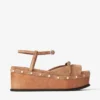 Kata 60 Toffee Velvet Suede Sandal Wedges