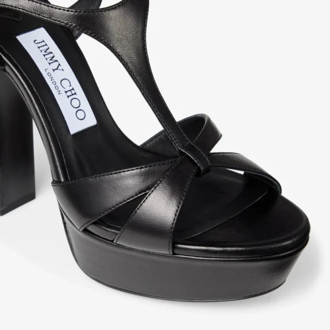 Kesia 120 Black Leather Sandals