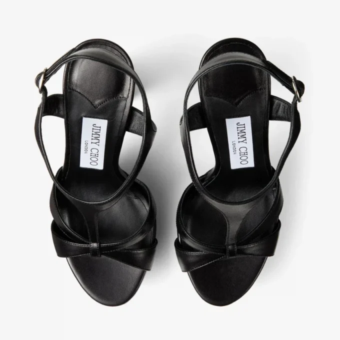 Kesia 120 Black Leather Sandals