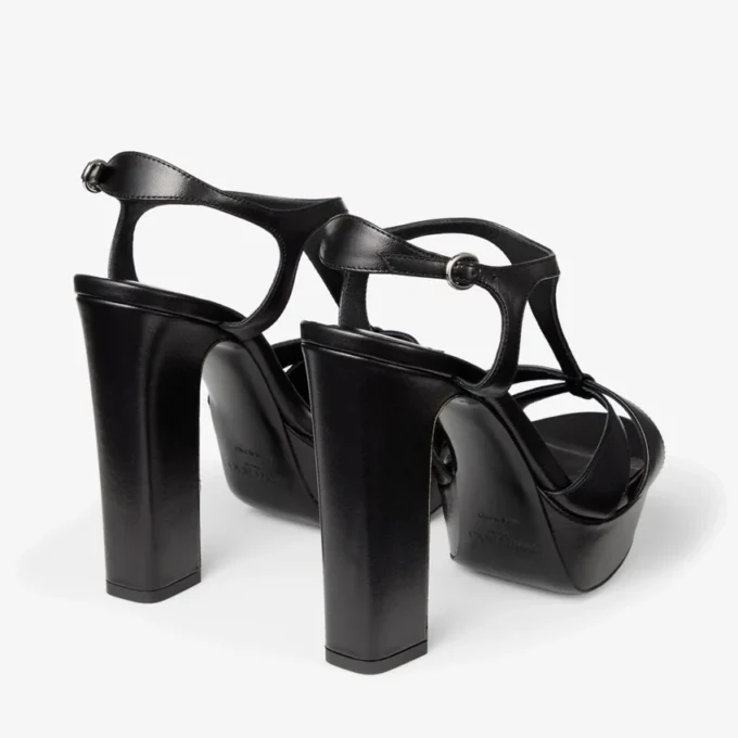 Kesia 120 Black Leather Sandals