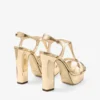 Kesia 120 Gold Liquid Metal Leather Sandals