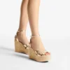 Korra 100 Gold Metallic Nappa Leather Wedges