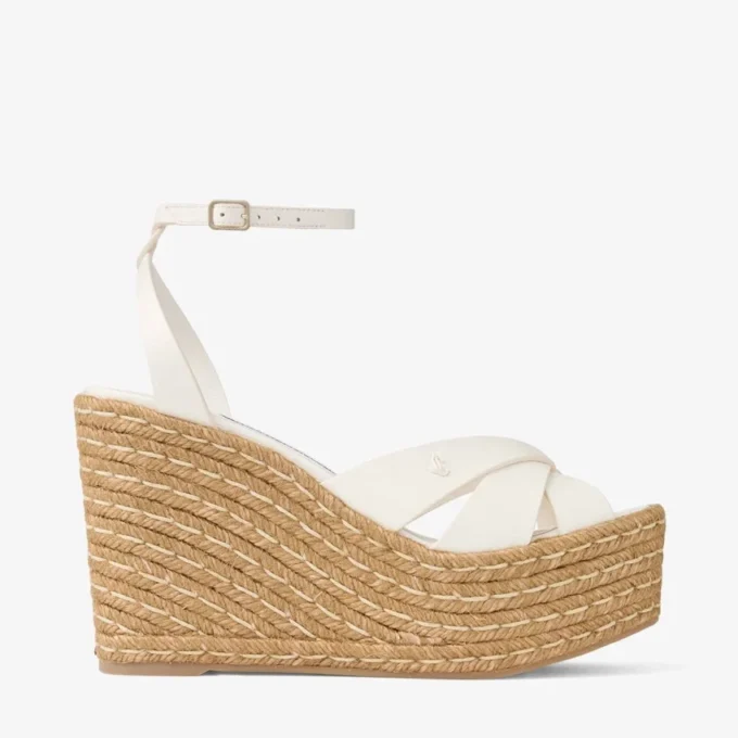 Korra 100 Latte Nappa Leather Wedges