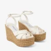 Korra 100 Latte Nappa Leather Wedges