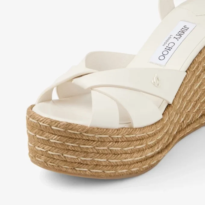 Korra 100 Latte Nappa Leather Wedges