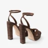 Kove 120 Chocolate and Tan Fine Raffia Platform Sandals