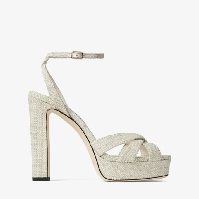 Kove 120 Natural Fine Raffia Platform Sandals