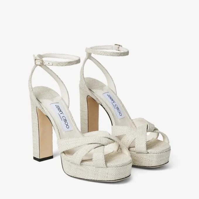 Kove 120 Natural Fine Raffia Platform Sandals
