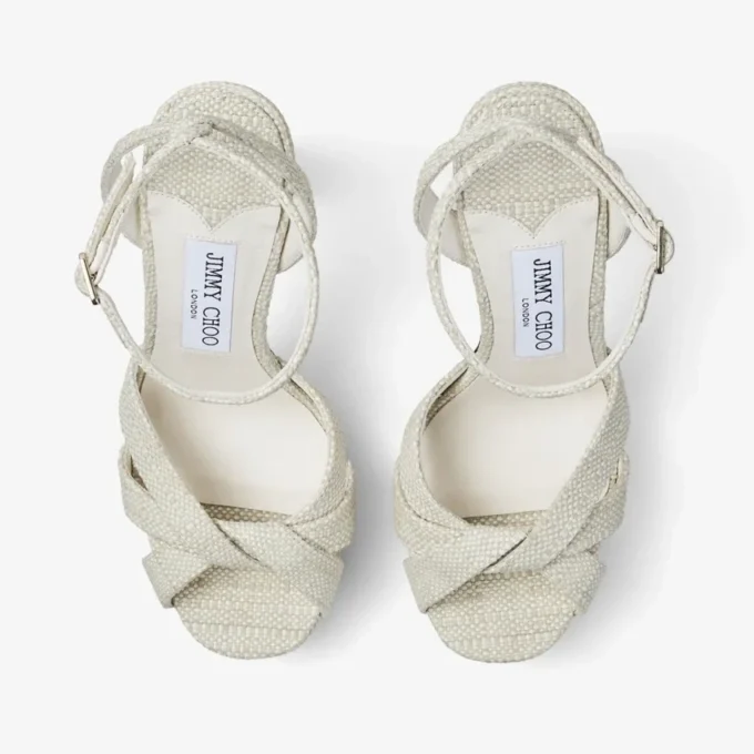 Kove 120 Natural Fine Raffia Platform Sandals