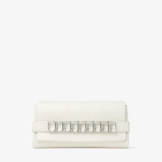 Kya Latte Nappa Leather Clutch Bag