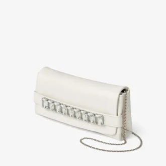 Kya Latte Nappa Leather Clutch Bag