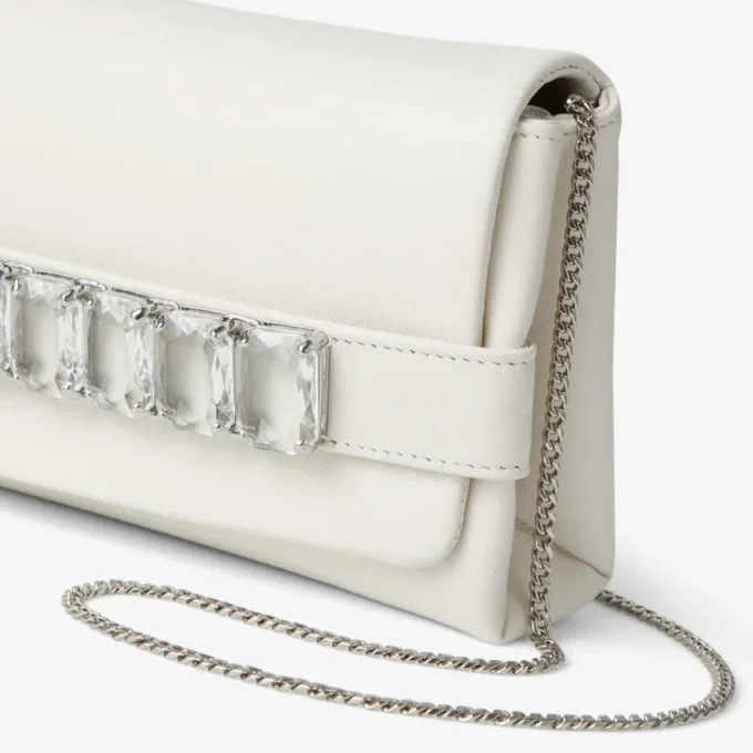 Kya Latte Nappa Leather Clutch Bag