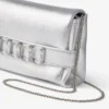 Kya Silver Metallic Nappa Leather Clutch Bag