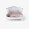 Kya Silver Metallic Nappa Leather Clutch Bag