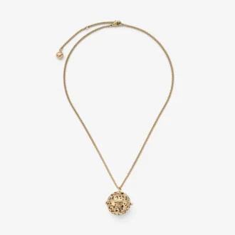 Lace Sphere Pendant Gold Finish Metal Sphere Pendant Necklace