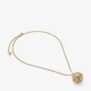 Lace Sphere Pendant Gold Finish Metal Sphere Pendant Necklace