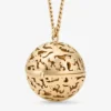 Lace Sphere Pendant Gold Finish Metal Sphere Pendant Necklace