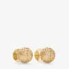 Lace Sphere Studs Gold Finish Metal Sphere Stud Earrings