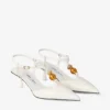 Lauri 50 Latte Mix Nappa Leather Slingbacks with Beads