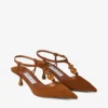 Lauri 50 Tan Mix Suede Slingbacks with Beads