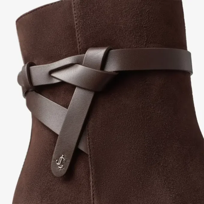 Lawton Ankle Boot 65 Chocolate Suede and Calf Leather Ankle Boots