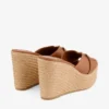 Leda Wedge 100 Tan Nappa Leather Mule Wedge