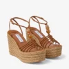 Lemi Wedge 100 Tan Mix Suede Wedges with Beads