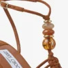 Lemi Wedge 100 Tan Mix Suede Wedges with Beads