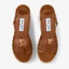 Lemi Wedge 100 Tan Mix Suede Wedges with Beads