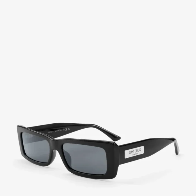 Lennon Black Rectangular Sunglasses