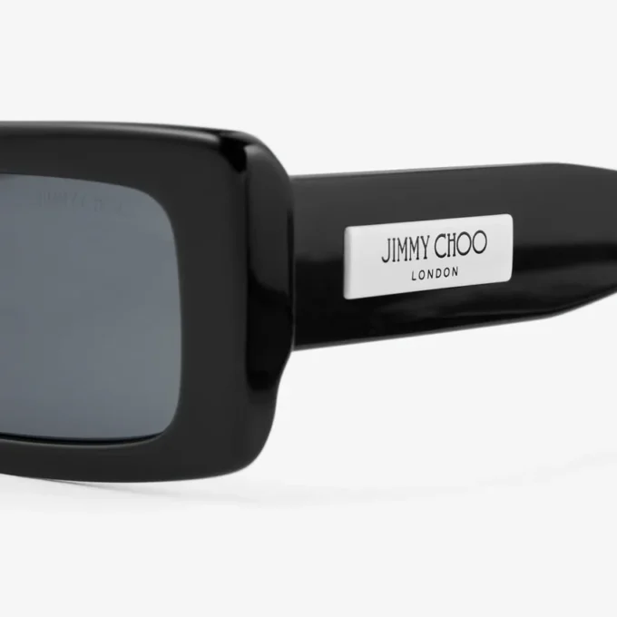 Lennon Black Rectangular Sunglasses