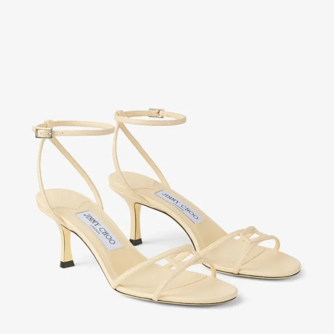 Leo 65 Buttermilk Elaphe Printed Leather Sandal