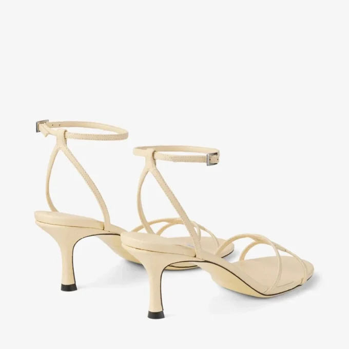 Leo 65 Buttermilk Elaphe Printed Leather Sandal