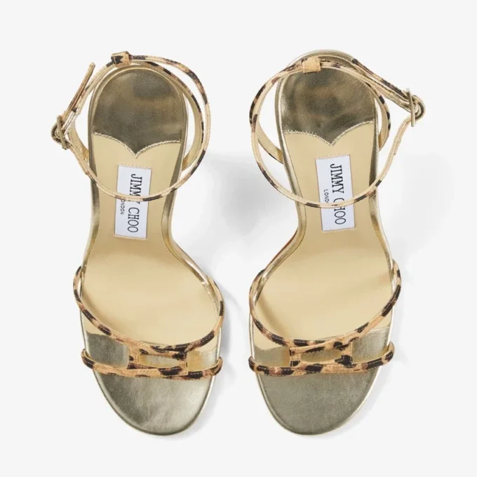 Leo Leopard-Print Grosgrain Sandal