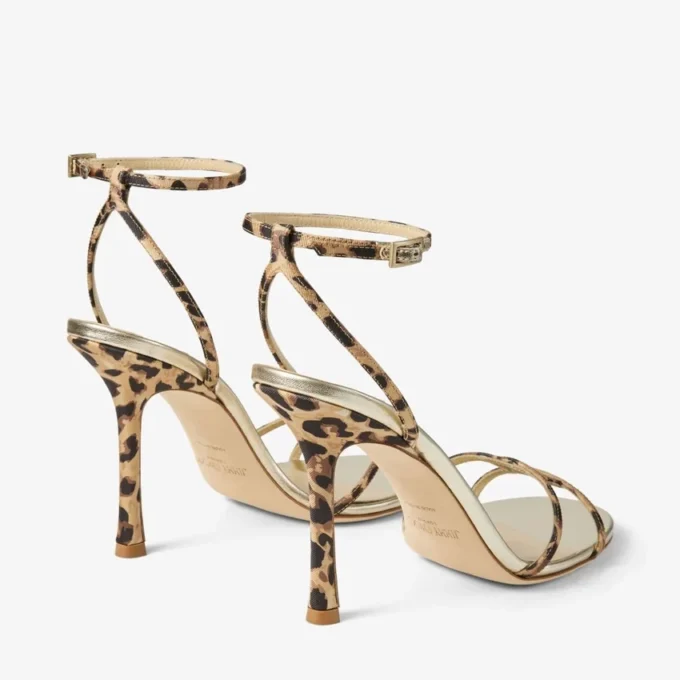 Leo Leopard-Print Grosgrain Sandal