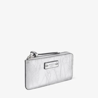 Lise Zipped Silver Vinatge Metallic Leather Wallet