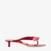 Liss 35 Ruby Red Mix Mixed Gingham Cotton Mule Sandals with Gingham Bow